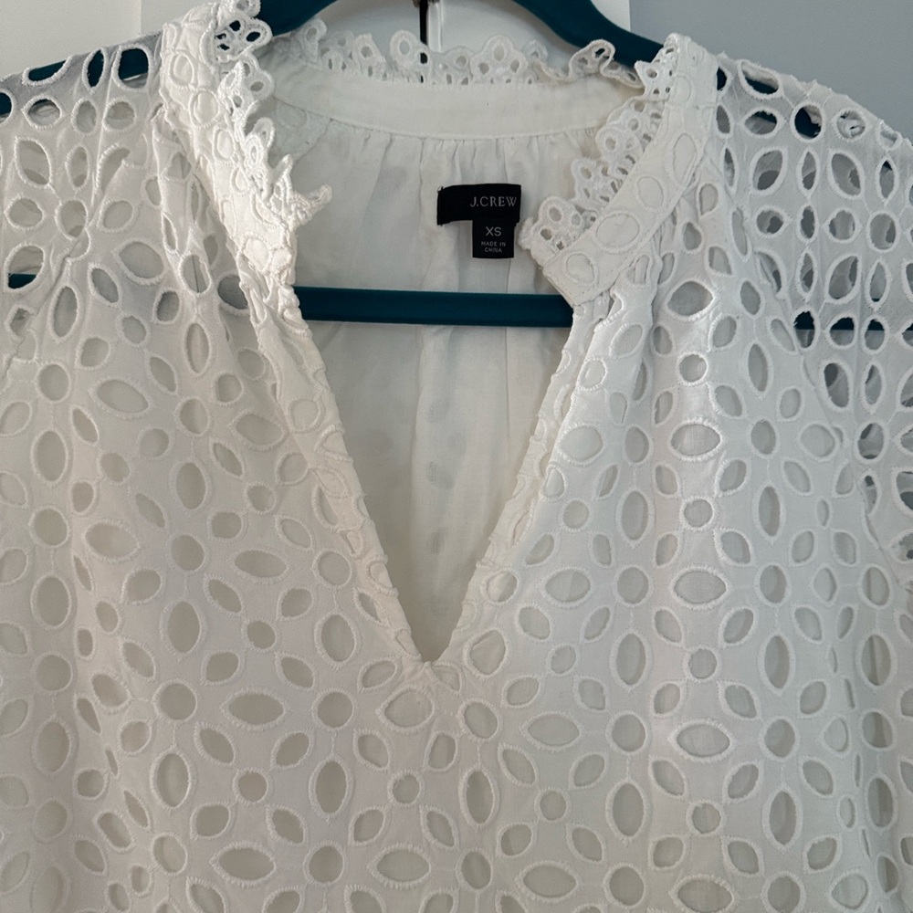 J. Crew White Eyelet Dress